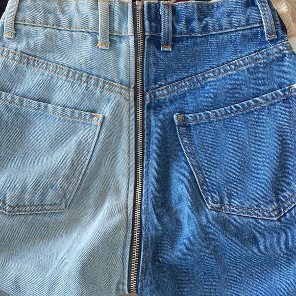 Revice Yin Yang Two Tone Crop Zipper Denim New Without Tag - Picture 11 of 13